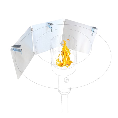 Sweet Heat Trifold Pro - Patio Heat Reflector 35 in. x 9.5 in. Aluminum Heat Reflector for Round Top Heaters SHTri-RTL-ZORO